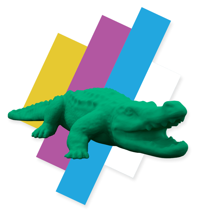 3D-Krokodil in Grün
