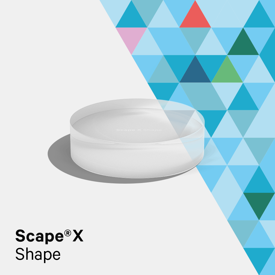 Scape X Shape Product-Rendering mit bunten Dreiecken