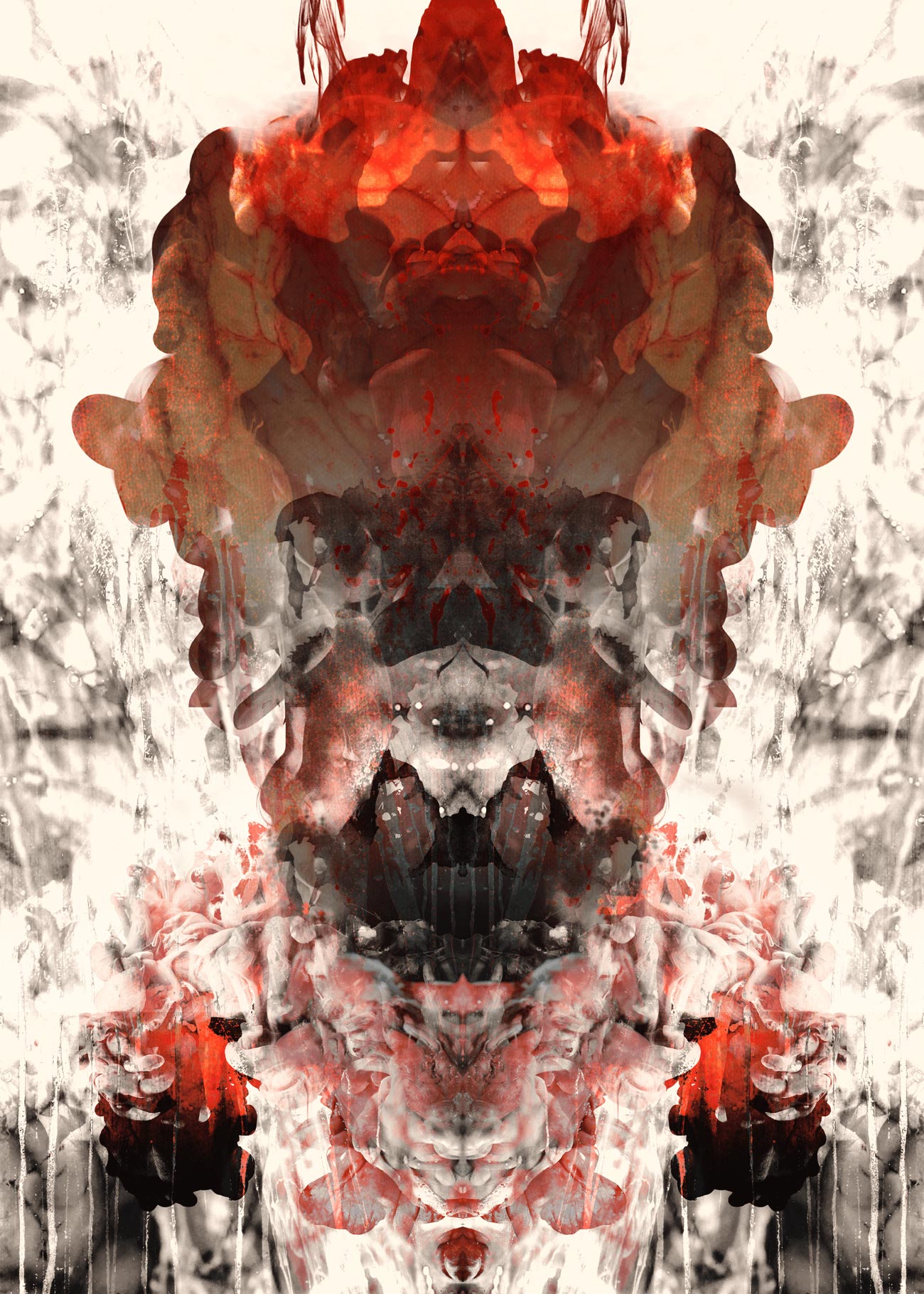Marc Sinan – Schlachten: Poster Auf dem Nichts mit abstrakten Innereien und Blut gespiegelt