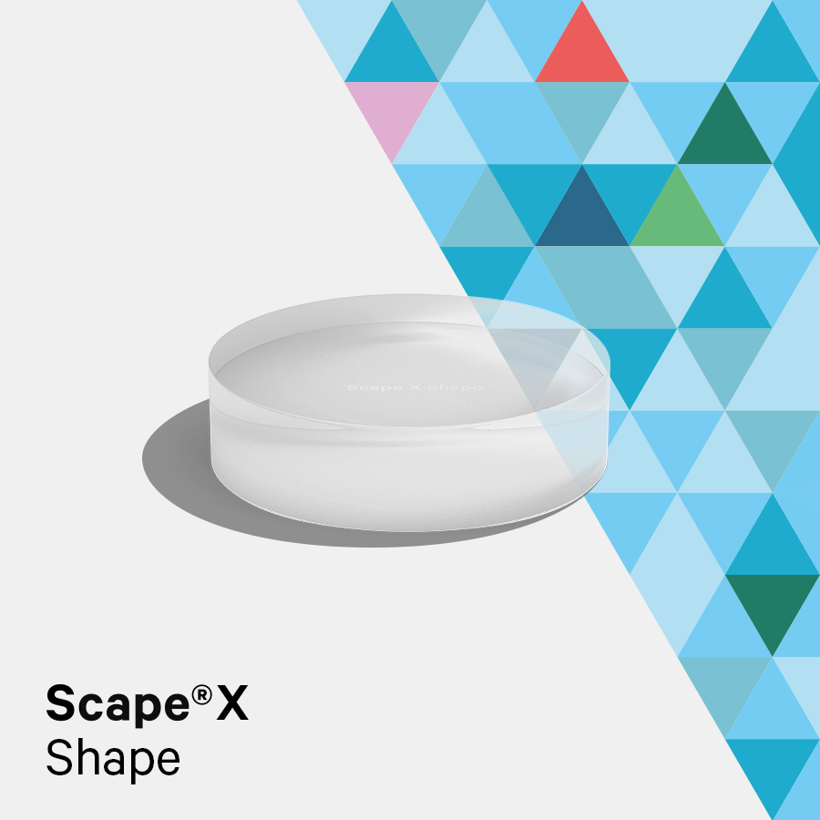 Scape X Shape Product-Rendering mit bunten Dreiecken