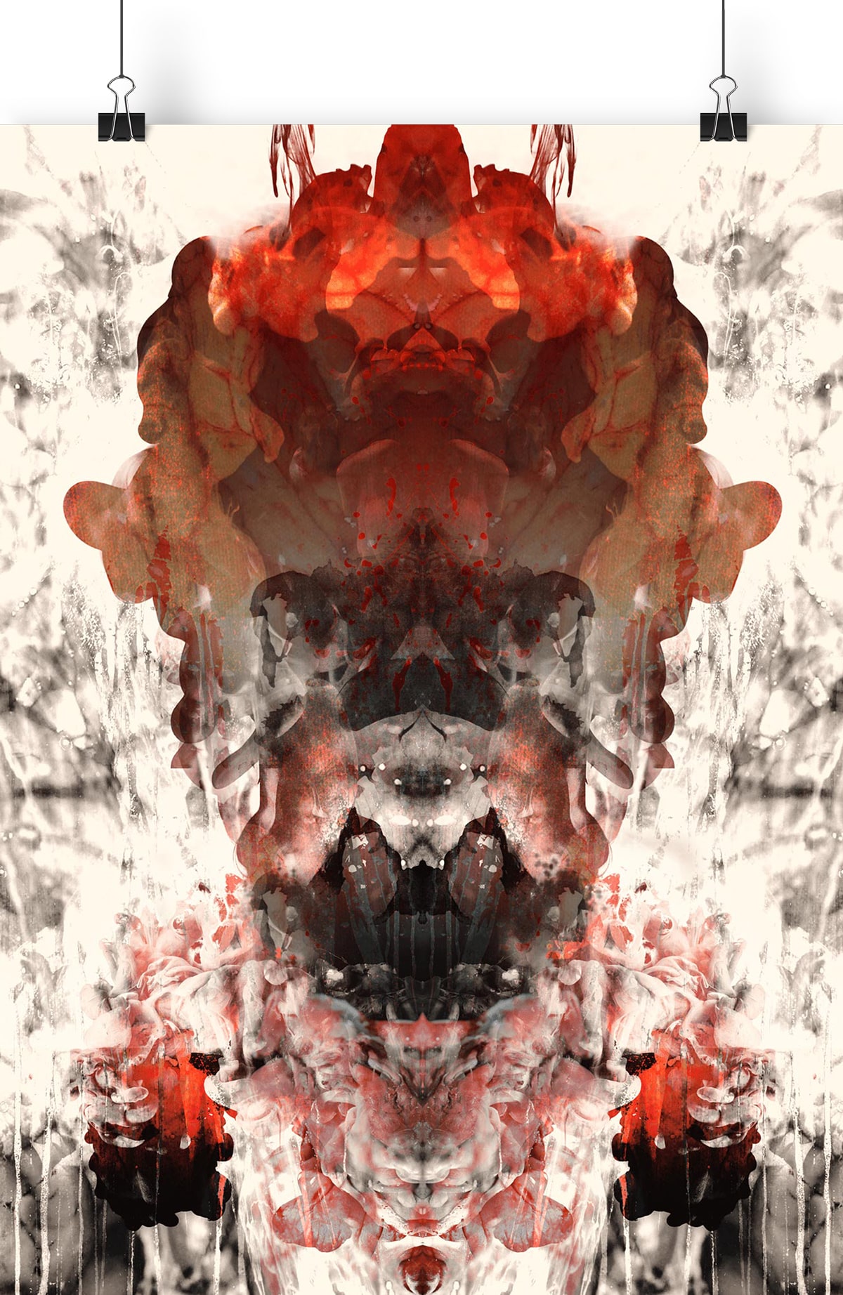 Marc Sinan – Schlachten: Poster Auf dem Nichts mit abstrakten Innereien und Blut gespiegelt
