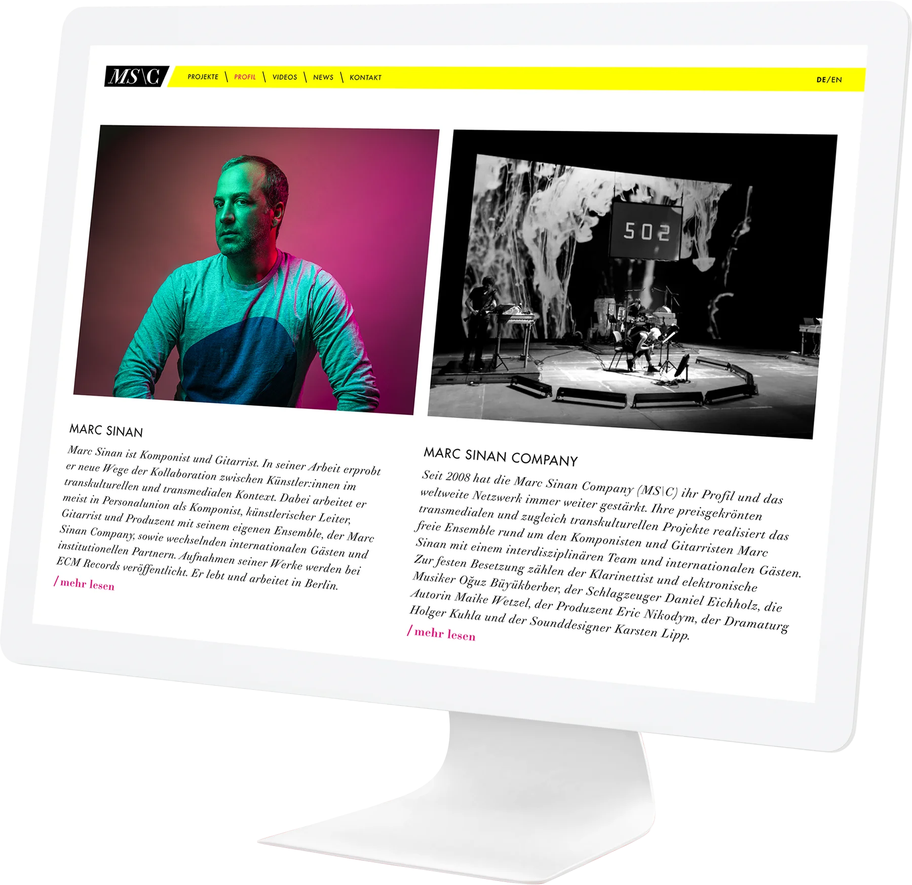 Marc Sinan Website iMac Mockup