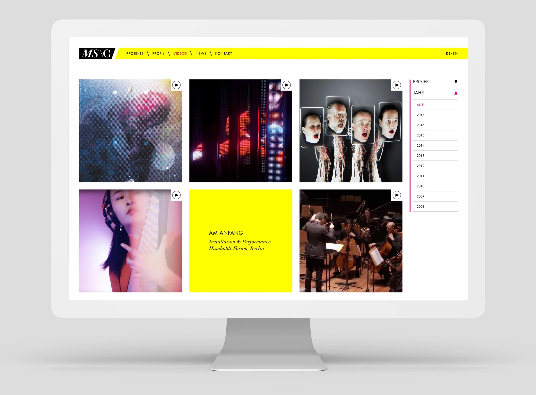 Marc Sinan Website Mediathek iMac Mockup